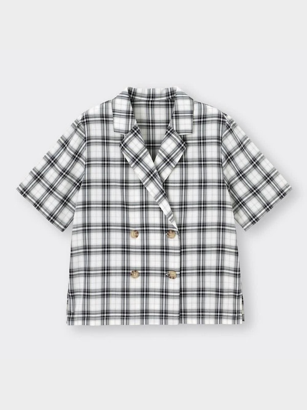 ダブルボタンチェックシャツ(半袖)YG+X