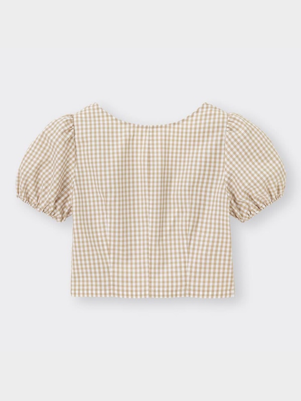 ギンガムチェックコルセットブラウス(半袖)YG+X