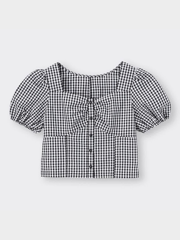 ギンガムチェックコルセットブラウス(半袖)YG+X