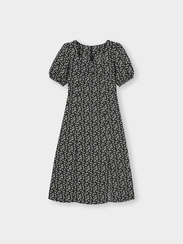 フラワープリントスリットワンピース(半袖)YG+X