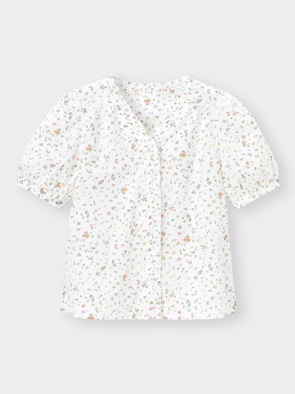 激レア品　昭和53年発行　ミニライブラリー GU公式 | フラワープリントフリルネックブラウス(半袖)YG+X