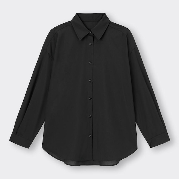 ライトオーバーサイズシャツ(長袖)YG+E-BLACK