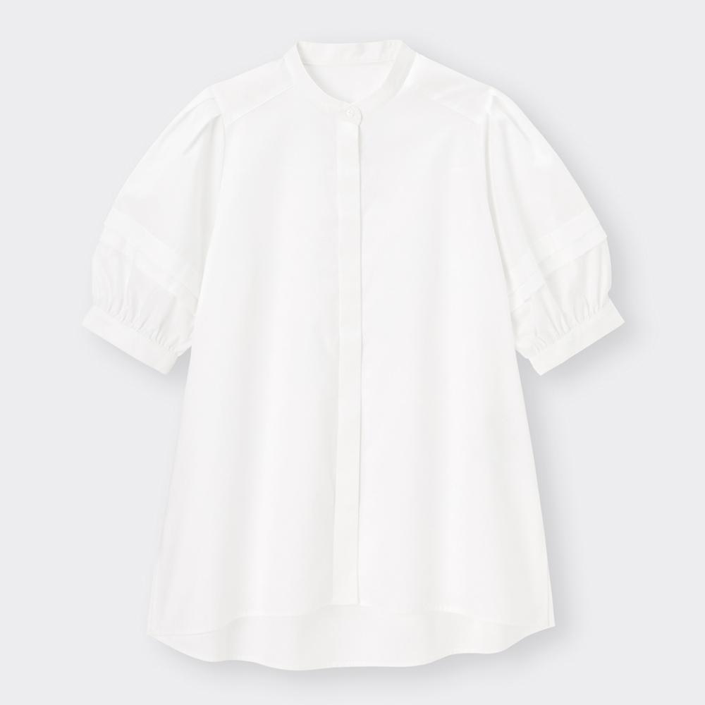 （GU）バンドカラーボリュームスリーブシャツ(5分袖)Z+E
