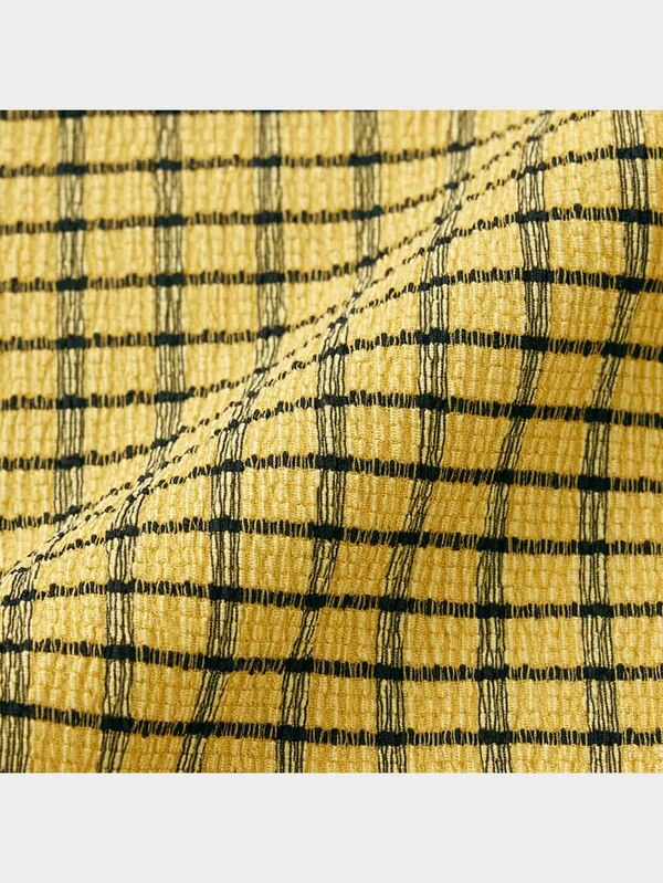 チェックボリュームスリーブブラウス(5分袖)NTQ+E