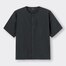 UVカットナイロンリラックスフィットシャツ(5分袖)GA+X(セットアップ可能)-BLACK