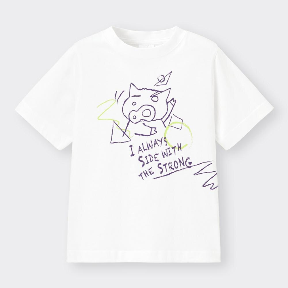 （GU）KIDS(男女兼用)グラフィックT(半袖) CRAYON SHINCHAN 4+Xのサムネイル