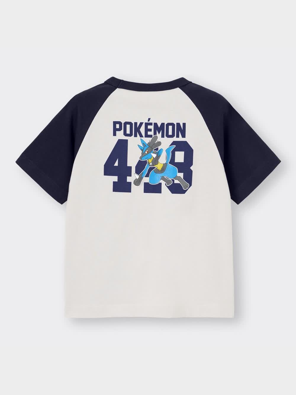 GU公式 | KIDS(男女兼用)グラフィックT(半袖) Pokemon 5(ルカリオ)