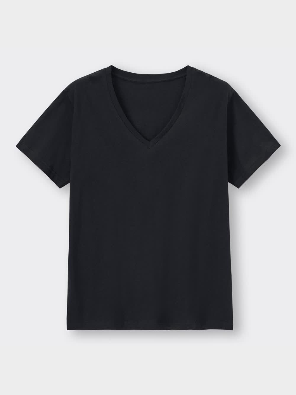 【大人の定番】D&G コットン Vネック Tシャツ GU公式 | スタイルドライコットンVネックT(半袖)+X