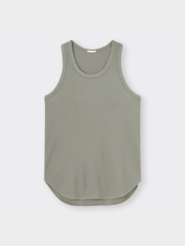 ワッフルロングタンクトップ