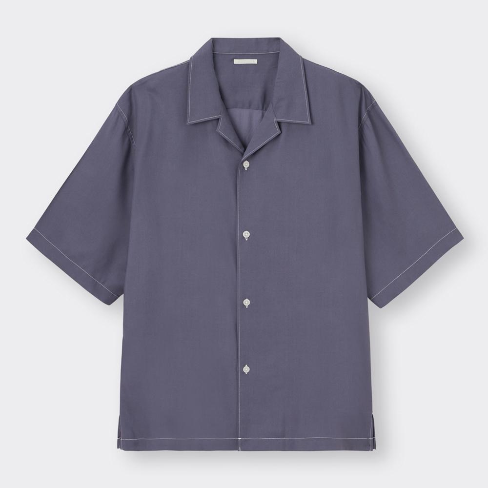 Gu公式 カラーステッチオープンカラーシャツ 5分袖 ファッション通販サイト