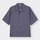 カラーステッチオープンカラーシャツ(5分袖)-BLUE