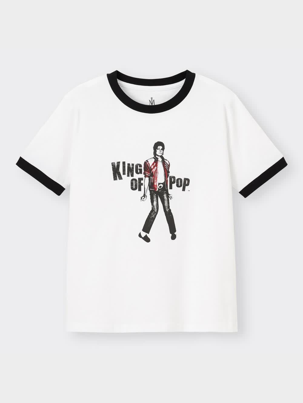 GU公式 | グラフィックリンガーT(半袖) Michael Jackson 1