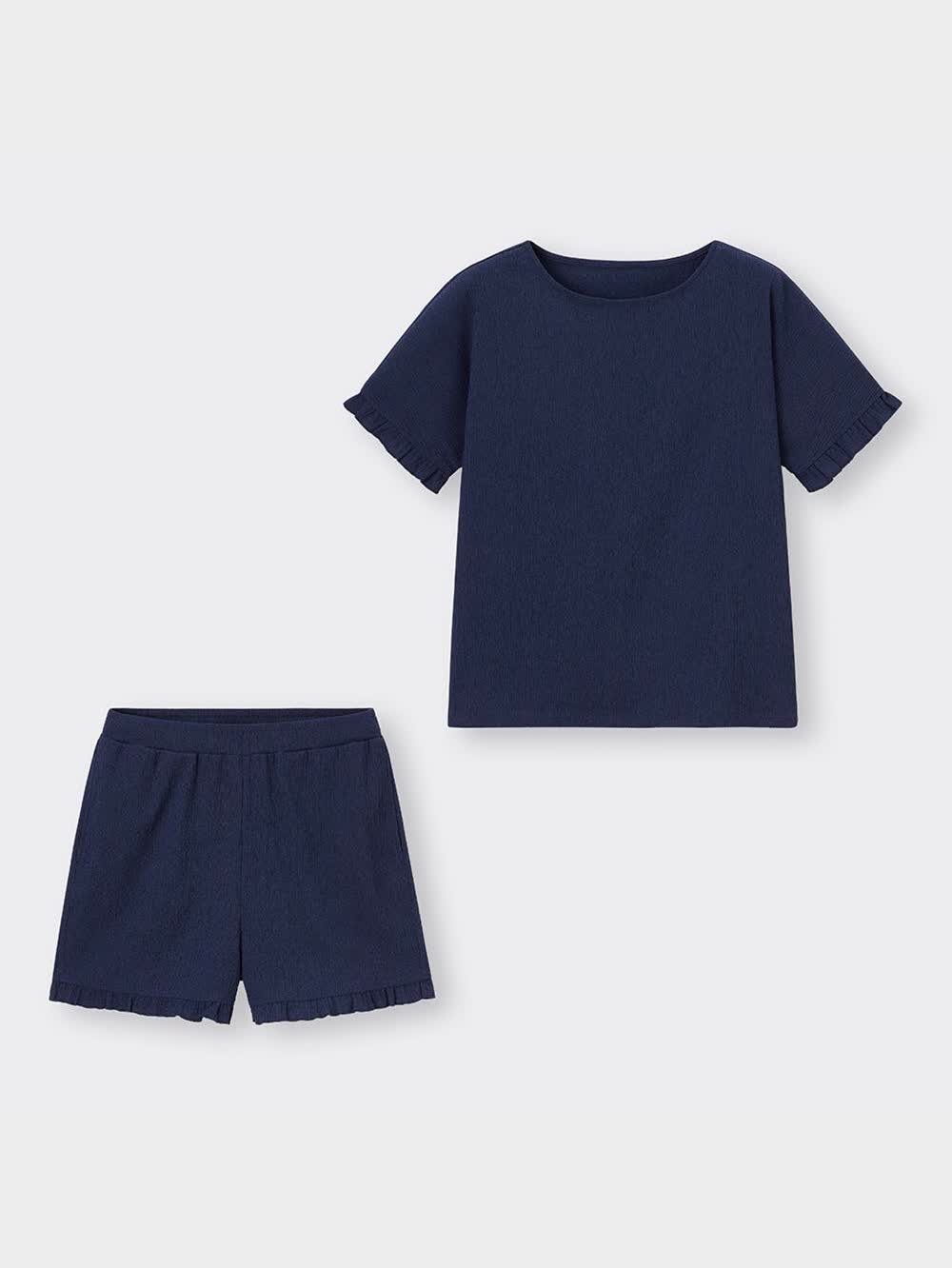 GU ラウンジセット 半袖 ショートパンツ フリル リボン エスター