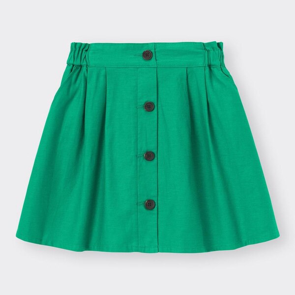 GIRLSリネンブレンドフロントボタンスカート+X-GREEN