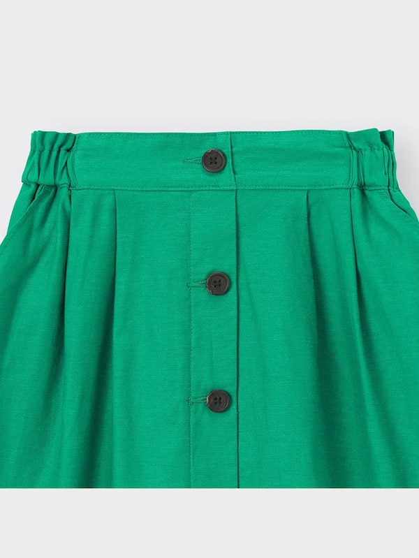 GIRLSリネンブレンドフロントボタンスカート+X