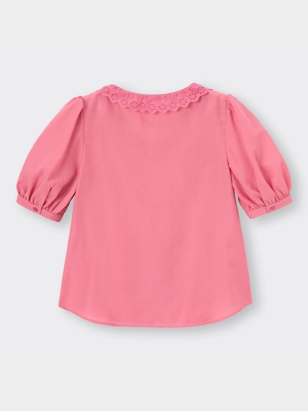 レースフリルブラウス(5分袖)YG+E