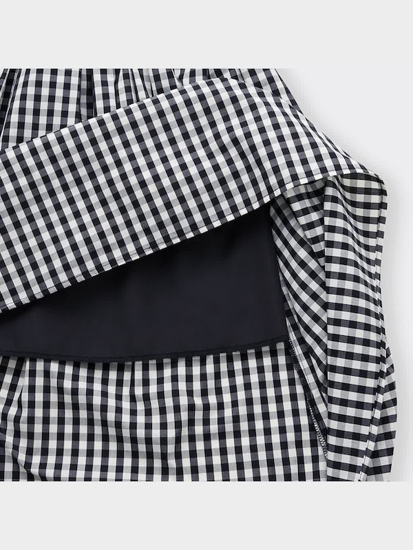 タックフレアミディスカート(ギンガム)