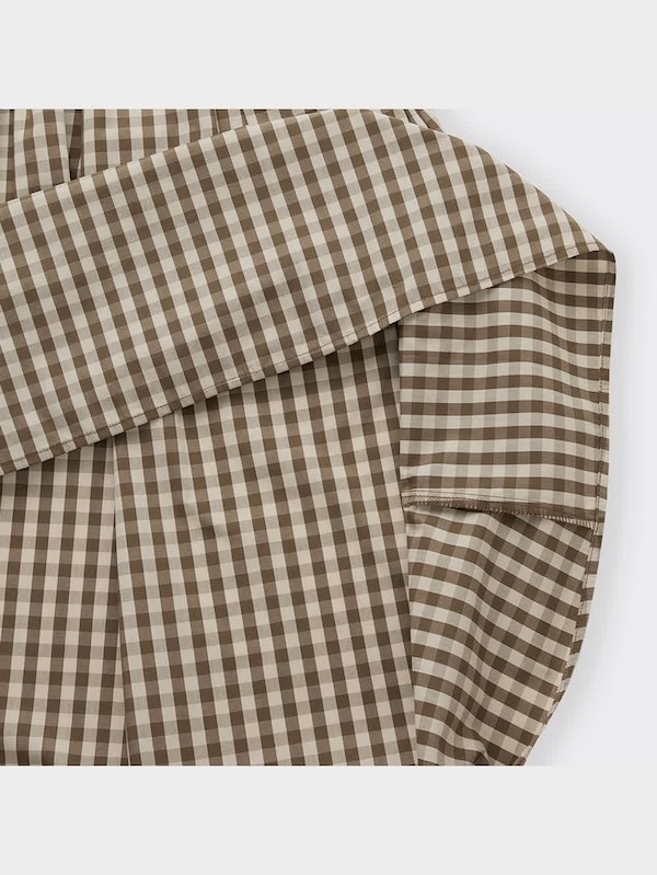 タックフレアミディスカート(ギンガム)