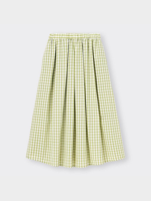 タックフレアミディスカート(ギンガム)