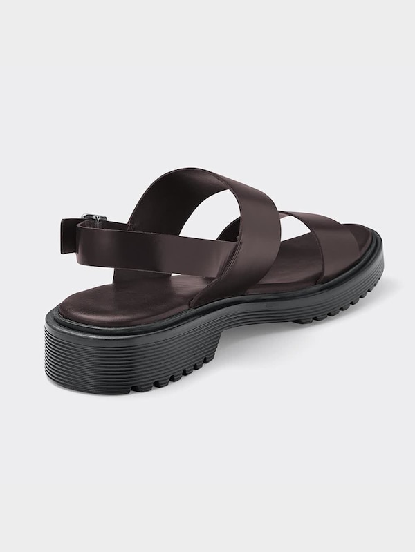 リアルレザーストラップベルトサンダル+E