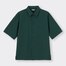 シアサッカーリラックスフィットシャツ(5分袖)SW+X(セットアップ可能)-DARK GREEN