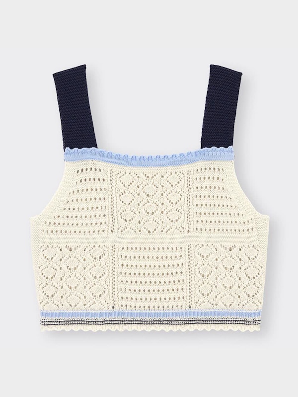 透かし編みニットビスチェ