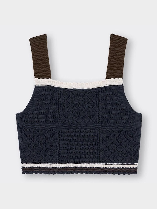 透かし編みニットビスチェ