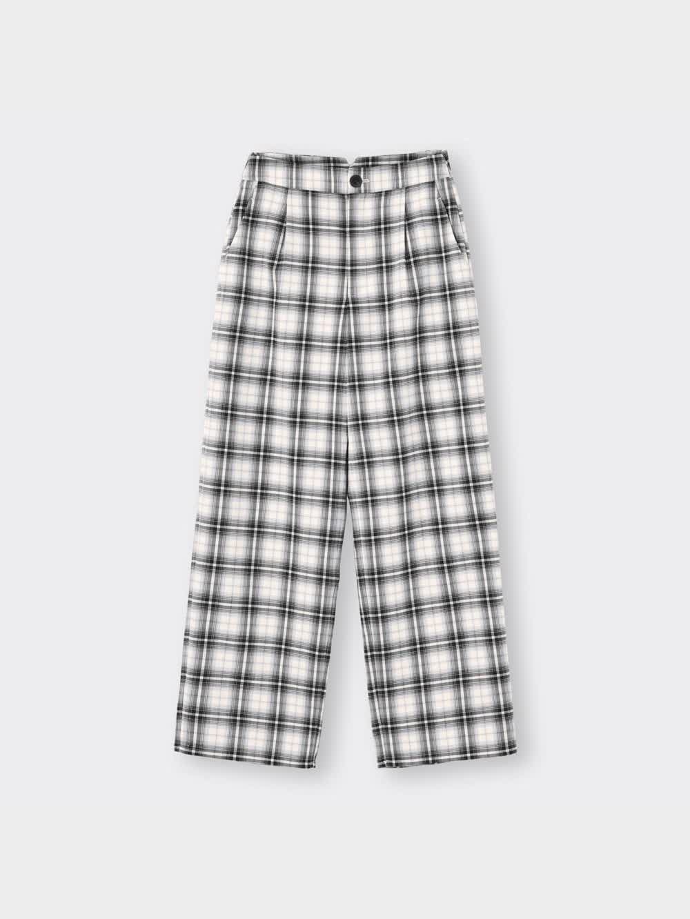 激安価格の GU公式 | チェックストレートパンツYG+X パンツ