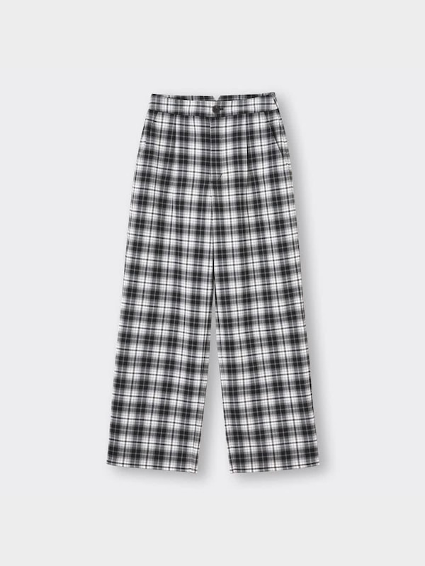 チェックストレートパンツYG+X