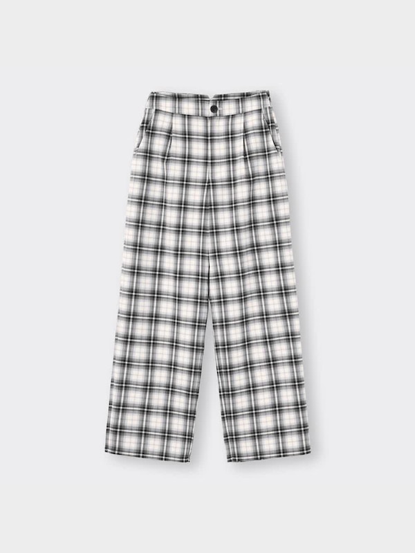 チェックストレートパンツYG+X