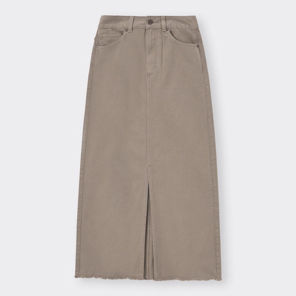 GU公式 | デニムスリットナローロングスカート(丈標準89～96cm) | ファッション通販サイト