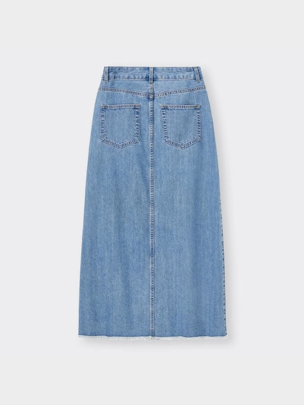 デニムスリットナローロングスカート(丈標準89～96cm)