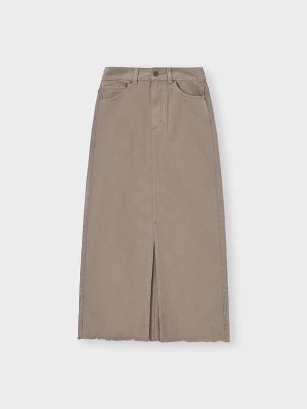 デニムスリットナローロングスカート(丈標準89～96cm)