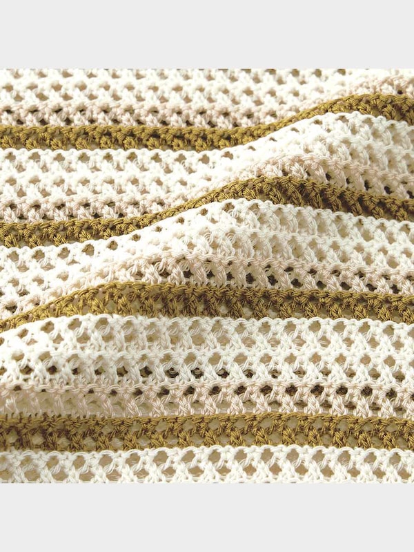 透かし編みボーダーセーター(ノースリーブ)