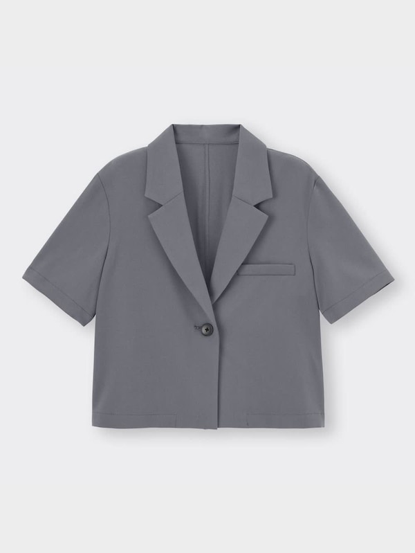 ハ��ーフスリーブクロップドジャケット