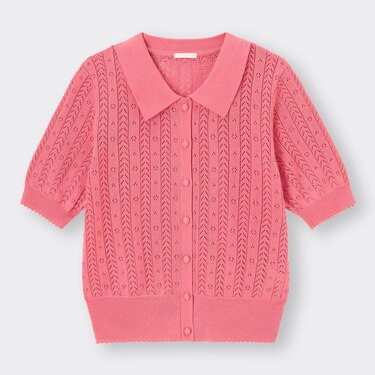 Gu公式 レーシーポロカーディガン 半袖 Yg X ファッション通販サイト
