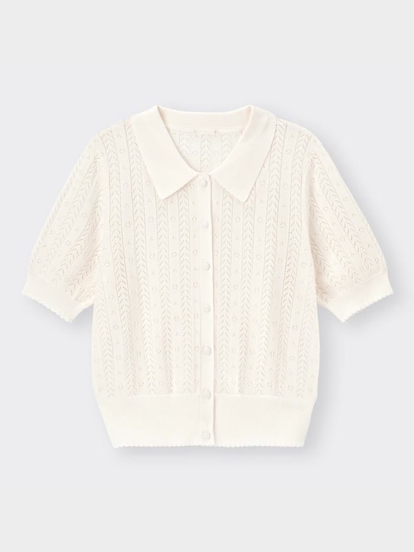 レーシーポロカーディガン(半袖)YG+X