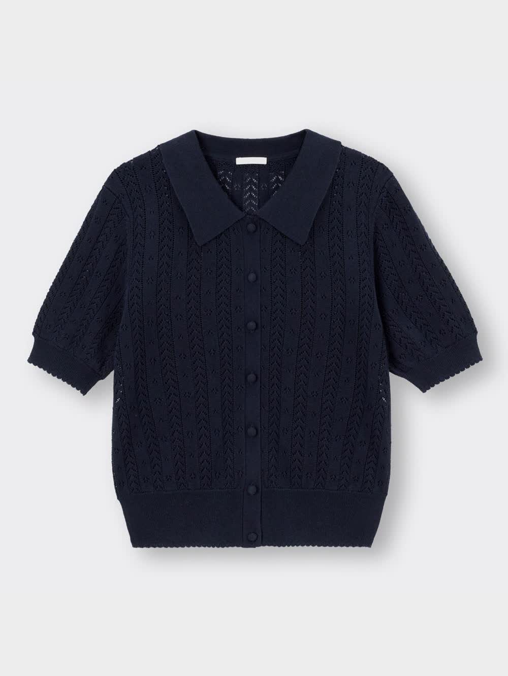 GU公式 | レーシーポロカーディガン(半袖)YG+X GU公式 | レーシーポロカーディガン(半袖)YG+X