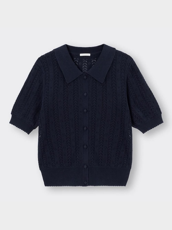 レーシーポロカーディガン(半袖)YG+X