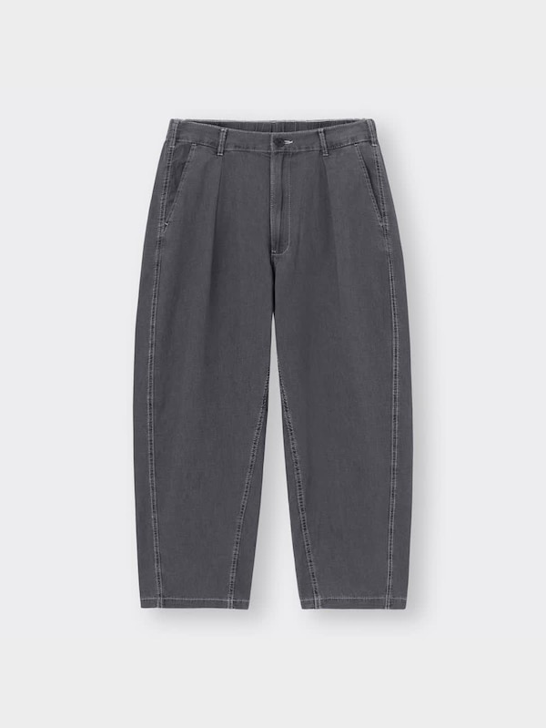 ライトデニムカーブタックアンクルパンツ