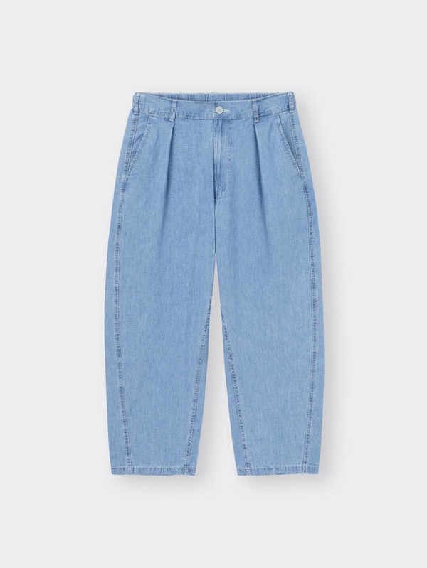 ライトデニムカーブタックアンクルパンツ