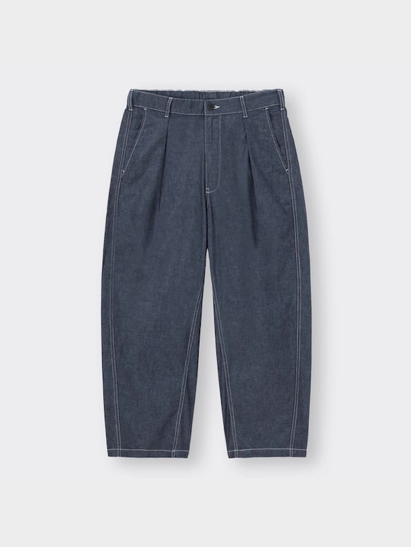 ライトデニムカーブタックアンクルパンツ