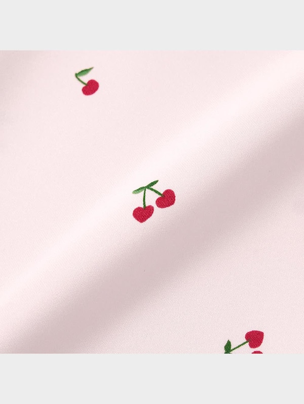 サテンパジャマ(半袖&ショートパンツ)(チェリー)