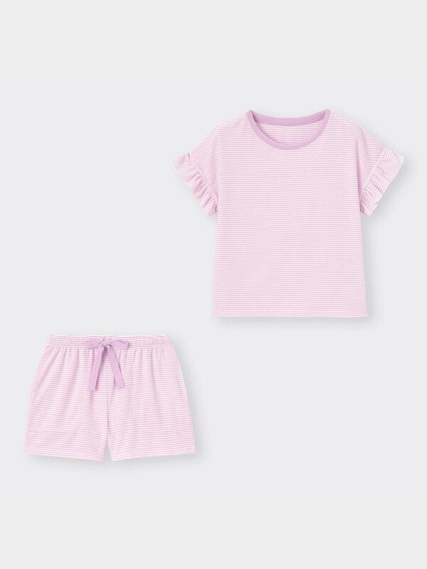 コールドフィールパイルラウンジセット(半袖&ショートパンツ)ボーダー