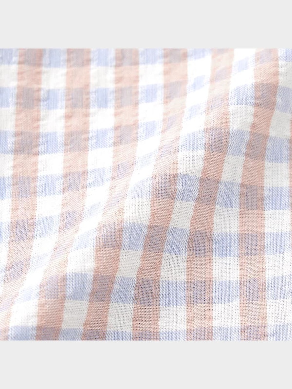 コットンサッカーパジャマ(ギンガムチェック)(半袖&ショートパンツ)