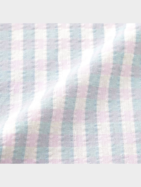 コットンサッカーパジャマ(ギンガムチェック)(半袖&ショートパンツ)