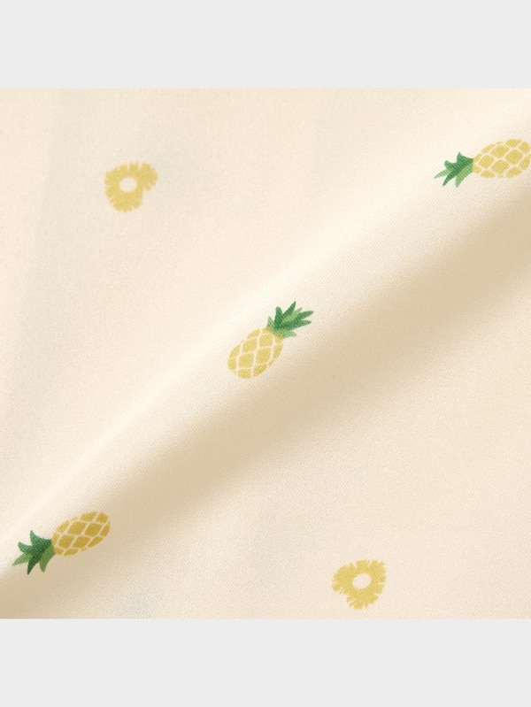 サテンパジャマ(半袖&ロングパンツ)(パイナップル)+E