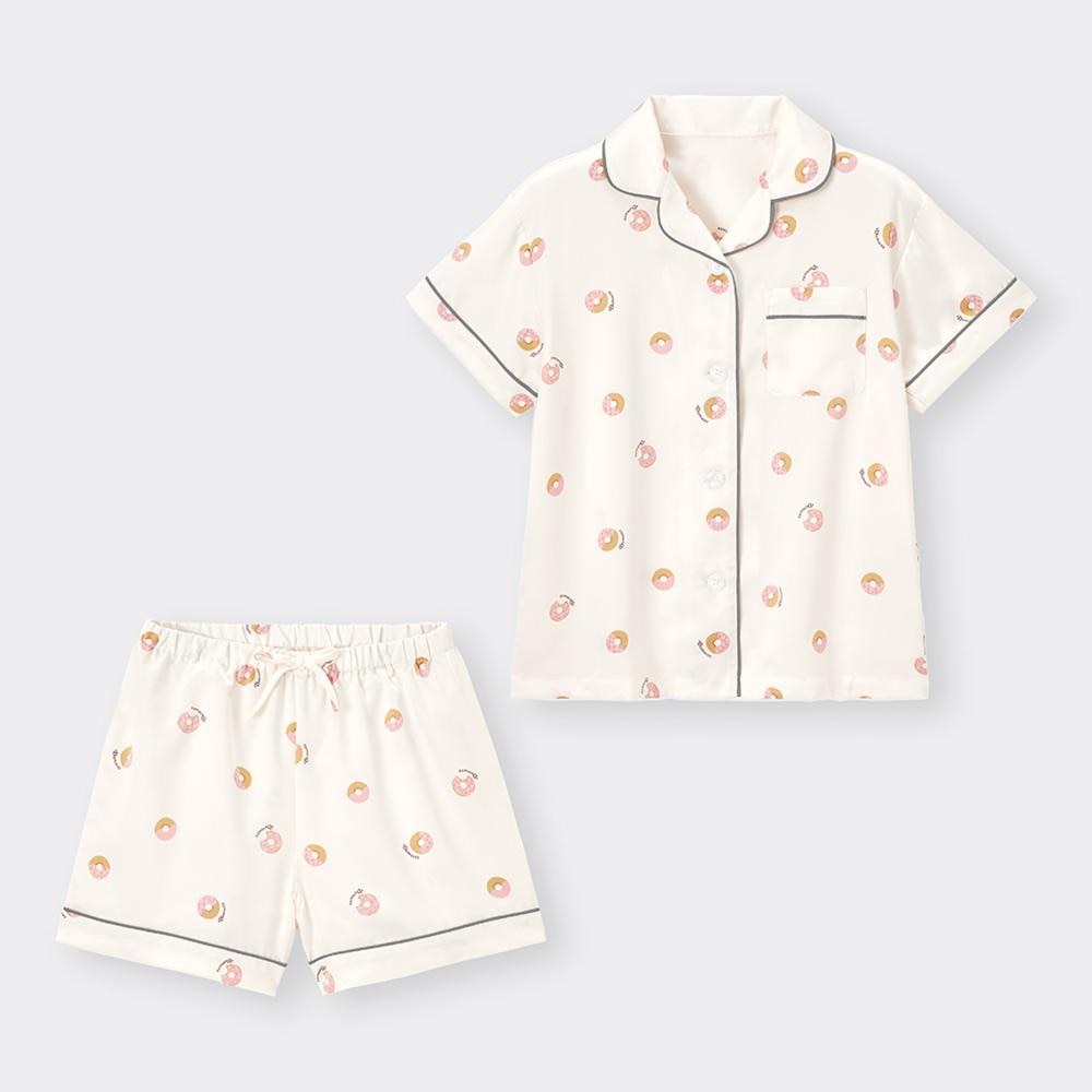 GU公式 | GIRLSサテンパジャマ(半袖&ショートパンツ)+X