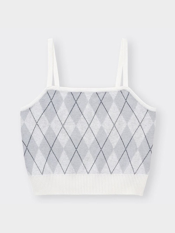 アーガイルクロップドニットキャミソールNT+E(アンサンブル可能)