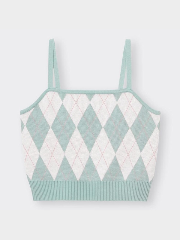 アーガイルクロップドニットキャミソールNT+E(アンサンブル可能)